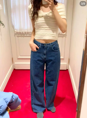 Suhoo韩国东大门25春季the barnet 新款高腰直筒显瘦牛仔裤长裤