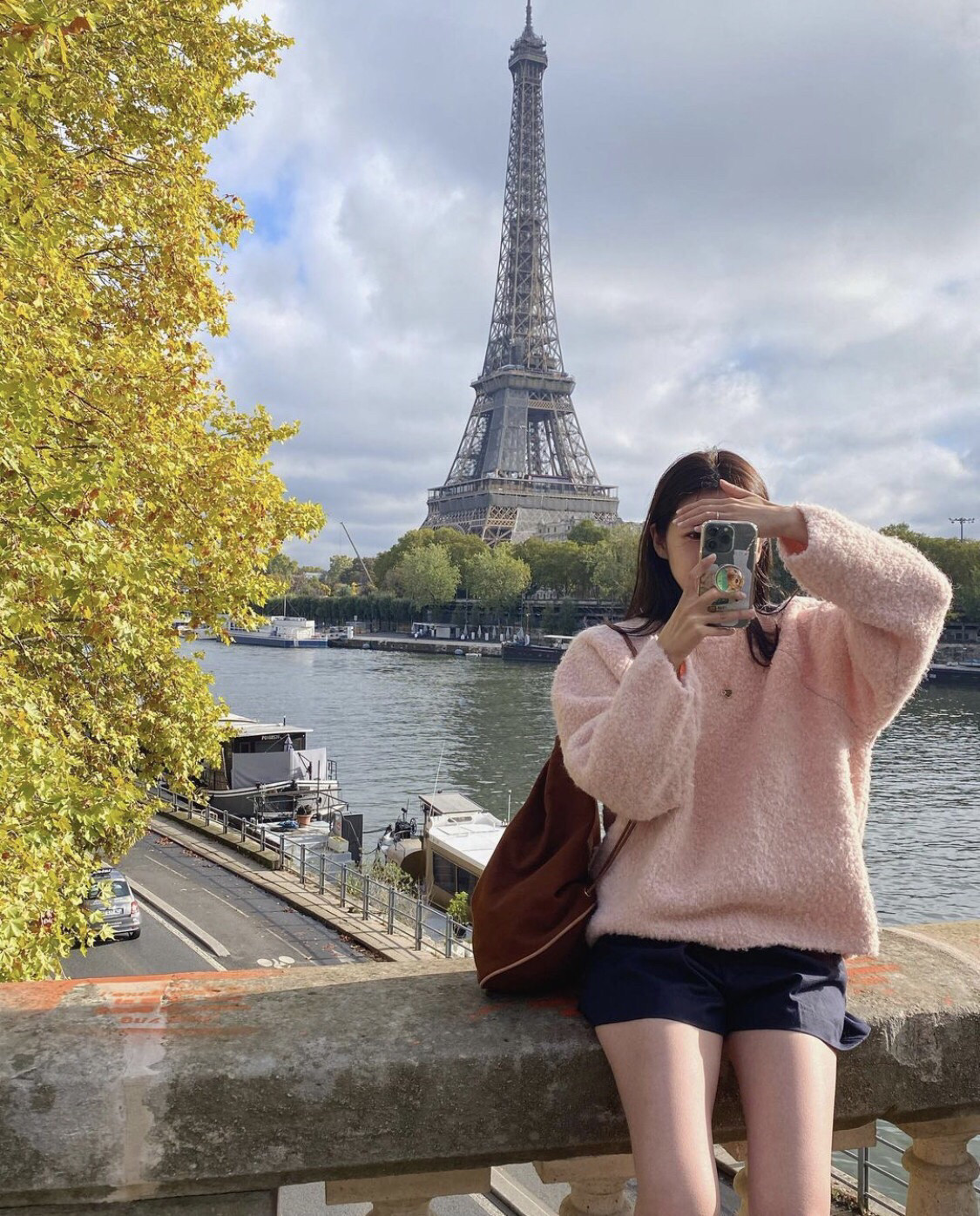 Suhoo韩国2024秋冬宽松慵懒风温柔毛绒针织衫圆领套头毛衣女