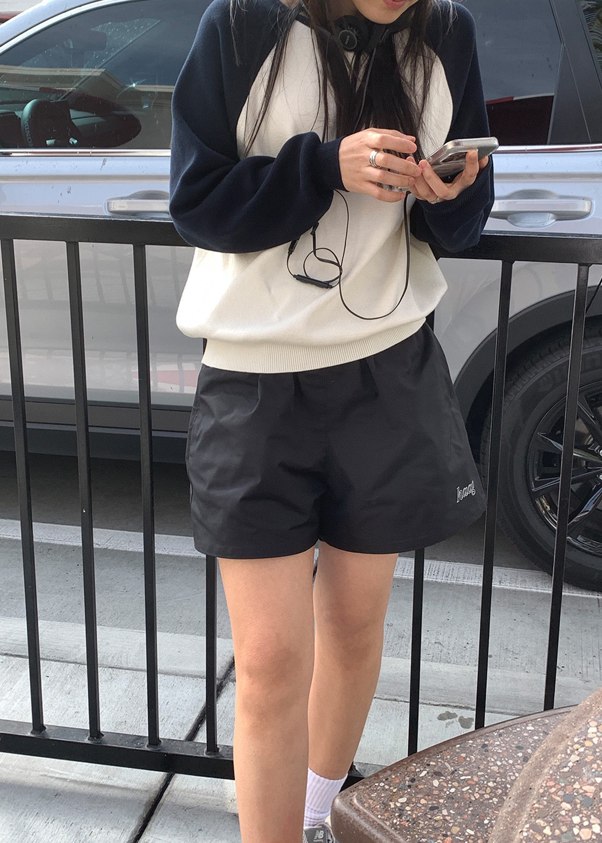 韩国haag春夏新款纯色百搭松紧腰抽绳休闲运动短裤度假沙滩裤女