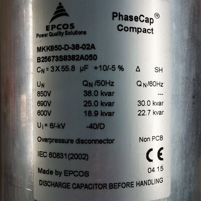 MKK850-D-38-02A电容EPCOS3x55.8