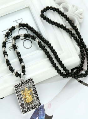 新款复古民族风泰国长款佛牌吊坠吉祥大象项链毛衣链挂件男女嘻哈