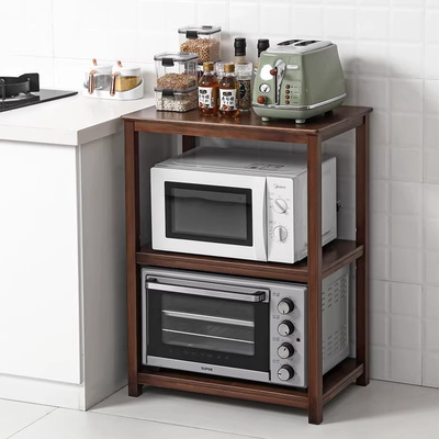 实木厨房置物架角架多层电器层架