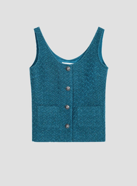 FOREVERCAN“科莫晨曦”客定美丽诺羊毛粗花呢马甲背心SC22945