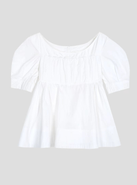 FOREVERCAN“贝洛甜心”宫廷感泡泡袖收腰连衣裙上衣ST23440