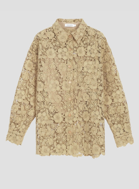 SSAVAGE“格桑伊甸”重工镂空立体水溶蕾丝宽松衬衫上衣 SS90603