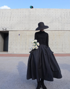 大摆蓬蓬半身裙 新款 ALUONLINESHOP 复古赫本风高腰伞裙女2019春季