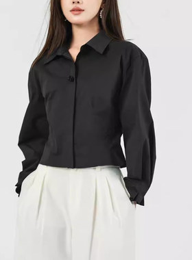 商场正品2026春季HZX51186新款收腰衬衫长袖气质通勤职业衬衣上衣