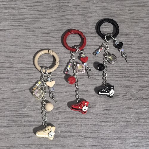 新款卡通鞋子合金配件搭配珠珠包包挂件钥匙扣萌粒手机链