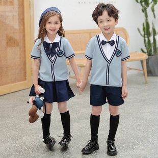 运动英伦风老师新幼儿园园服夏 校服小学生儿童班服套装 中学生短袖