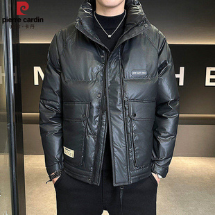 皮尔卡丹冬季短款面包羽绒服男款防寒服户外商务休闲外套2025新款