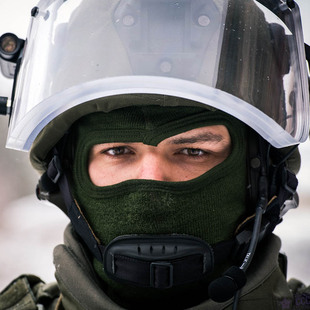 犀兕合甲 二级强攻型防弹面罩防破片透明面罩适配M88盔型约1.5KG