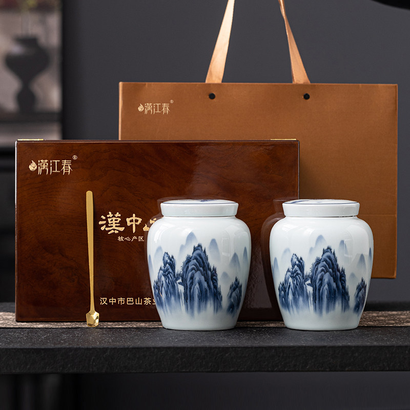 2026年新茶明前头采绿茶汉江春汉中仙毫茶叶雀舌陶瓷双罐高档礼盒