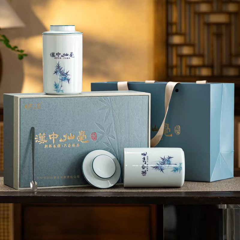 2026年新茶明前头采绿茶汉江春汉中仙毫茶叶雀舌陶瓷双罐高档礼盒