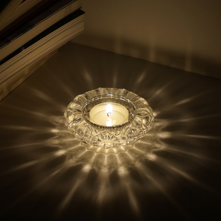 《蛋挞》玻璃蜡烛杯浪漫光影氛围感烛台灯台底座托烛光晚餐道具