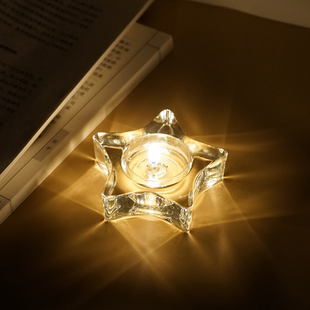 《五角星》玻璃蜡烛杯浪漫光影氛围感烛台灯台底座托烛光晚餐道具