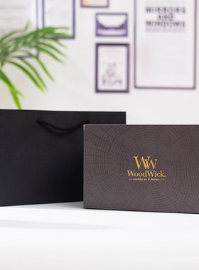 woodwick空礼盒礼袋手提袋赠礼 适合ww壁炉款/中杯/小杯香薰蜡烛