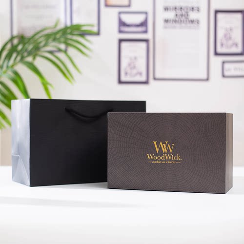 woodwick空礼盒礼袋手提袋赠礼 适合ww壁炉款/中杯/小杯香薰蜡烛