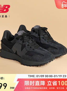 V头鞋 | New Balance NB官方正品男女黑色复古运动休闲鞋U327WCD