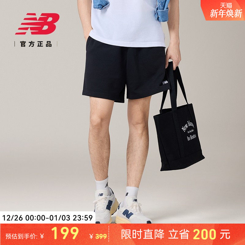 New Balance NB官方正品男潮流百搭舒适运动休闲针织短