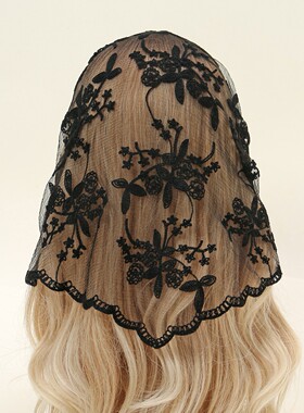 Various styles, Bridal Headwear Floral Lace Triangle Scarf