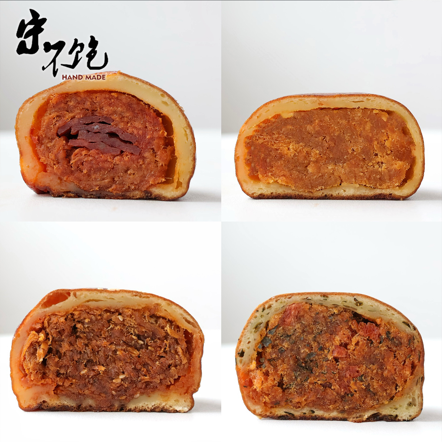 不饱的面包Q弹碱水麻薯球皮咸蛋黄肉松辣条猪肉铺碱水球肉松面包