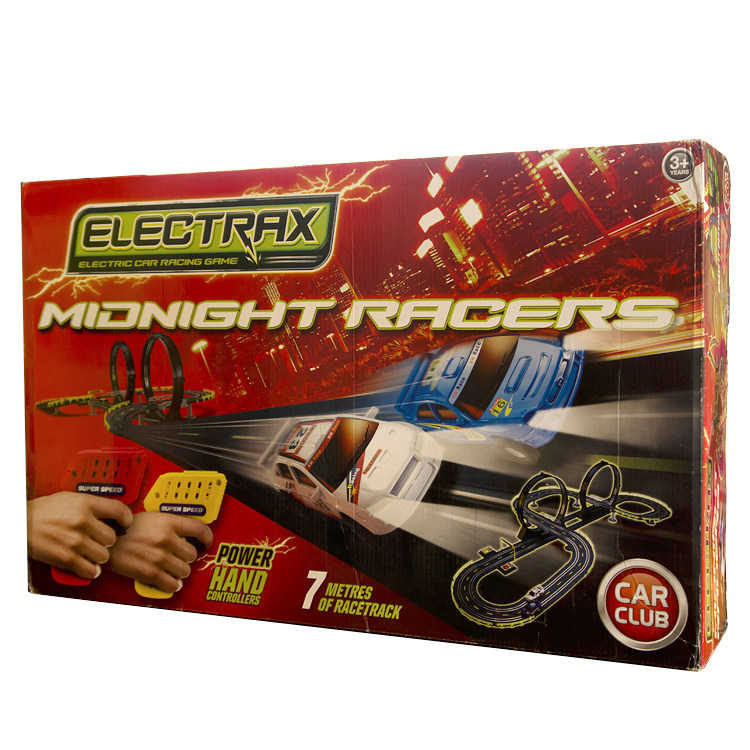 CAR CLUB ELECTRAX 대규모 랩 카운팅 더블 링 입체 트랙 전기 충격 2인 경기 원격 제어 자동차
