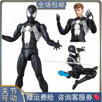 CT厂maf147共生体蜘蛛侠带真人头漫画版黑色战衣可动手办玩具人偶