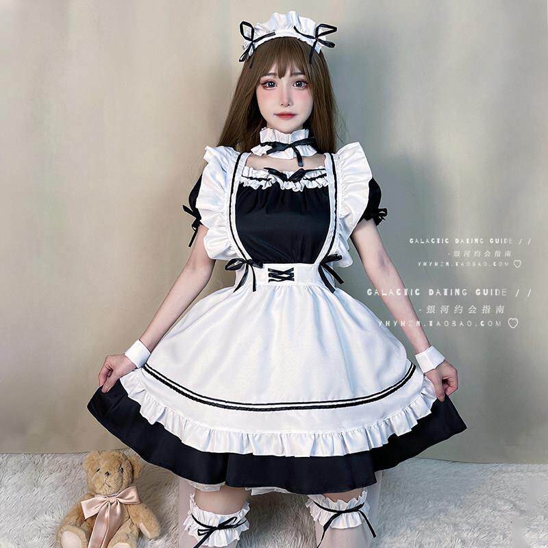 萌系女仆装cos性感白丝Lolita日常可爱二次元制服诱惑大码连衣裙