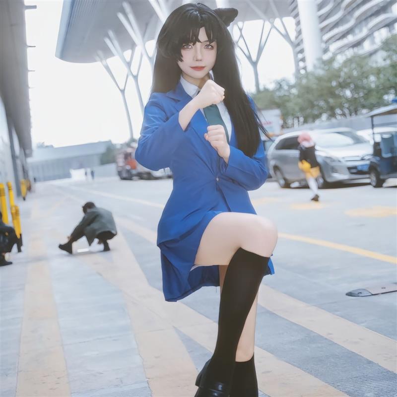 小兰cos服名侦探柯南毛利兰cosplay工藤新一动漫假发鞋子服装全套