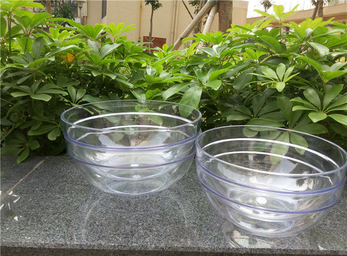 亚克力洗手盅沙拉碗茶水碗倒水盅圆形碗色拉甜品塑料碗手碗