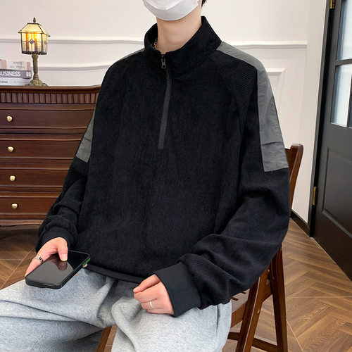 石狮市独登者服饰有限公司休闲运动卫衣男士春秋季青年立领套头