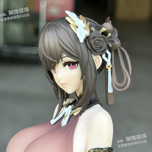 国产XC版 国风旗袍镇海手办1/6模型露肩美少女黑色过膝袜站姿萌燃