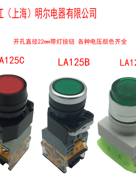 上海明尔电器LA38 LA125B-11D LA125D Y090 LA125C 带灯按钮开关