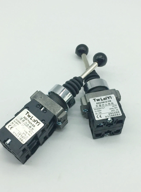 雷一自复位保持一字开关XD2PA22CR 二向上下PA12十字摇杆孔径22mm
