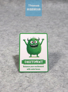 跨境英文Flashcard小怪兽情绪鼓励留言卡片可爱卡通表达想法手写