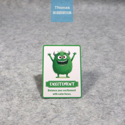跨境英文Flashcard小怪兽情绪鼓励留言卡片可爱卡通表达想法手写