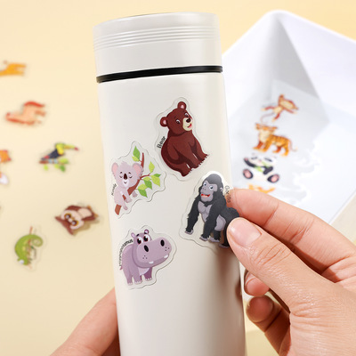 跨境英文sticker静电贴纸动物恐龙海洋场景贴纸书果冻反复贴儿童