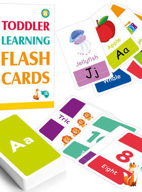 跨境英语启蒙Flashcards儿童早教闪卡颜色数字形状动物字母ABC