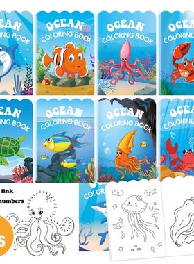 跨境Coloring涂色本海洋动物海底世界农场儿童可爱涂鸦系列着色