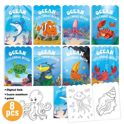 跨境Coloring涂色本海洋动物海底世界农场儿童可爱涂鸦系列着色