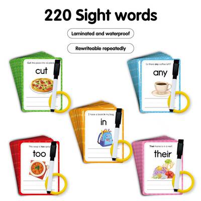 跨境英语启蒙Flashcard高频词闪卡英文词汇可擦写sight words早教