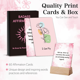 跨境英文card鼓励卡片女生女性励志积极肯定卡通贺卡