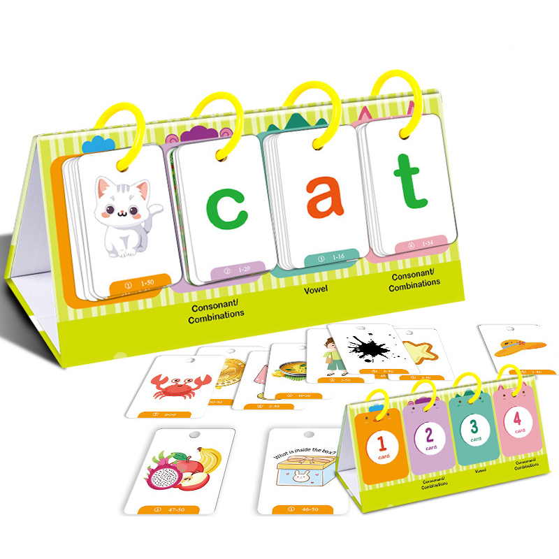 跨境英语启蒙Flashcard单词台立闪卡字母数字拼读台立闪卡教具