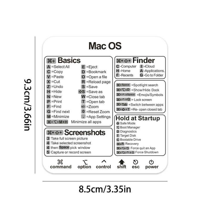 跨境windows/Mac OS快捷键电脑办公软件防水贴纸