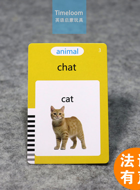 跨境法语英语启蒙FlashCards有声闪卡插卡机早教食物家庭动物车
