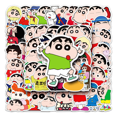 跨境Stickers蜡笔小新涂鸦51张贴纸儿童diy奖励装饰防水反复贴