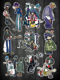 整版 Gorillaz 街头霸王乐队 10小张不重复 潮流贴纸 吉他贴纸
