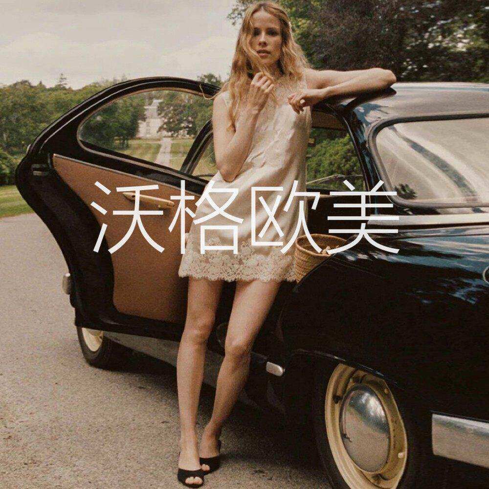 沃格DN夏季新款气质立领精致刺绣蕾丝拼接19姆米素绉缎真丝连衣裙