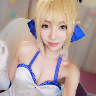 阿尔托莉亚 萌香家Fate Saber 西服绑发版 Zero cosplay假发