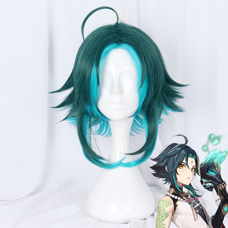 萌香家原神 魈cos假发护法夜叉双拼挑染反翘易造型cosplay假毛